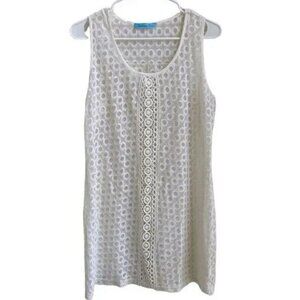 Soliatre Swim Off White Eyelet Lace Swimsuit Cover-Up – Womens Size Small